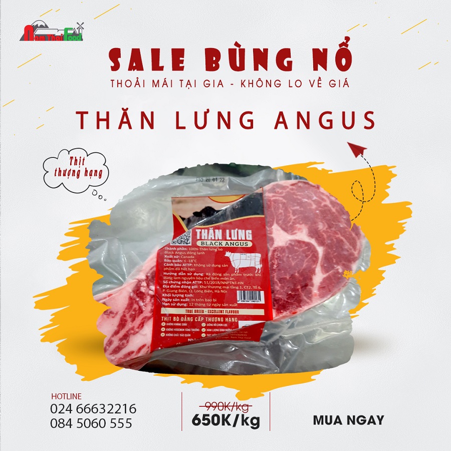 Thăn lưng bò Black Angus Canada