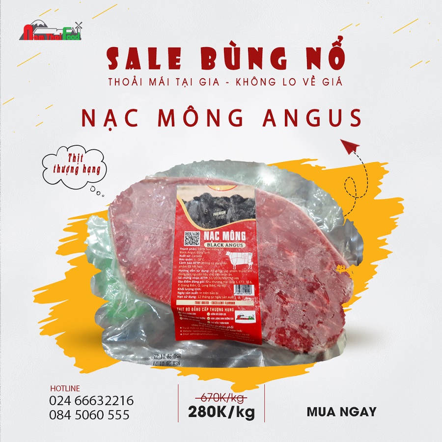Nạc mông bò Black Angus Canada
